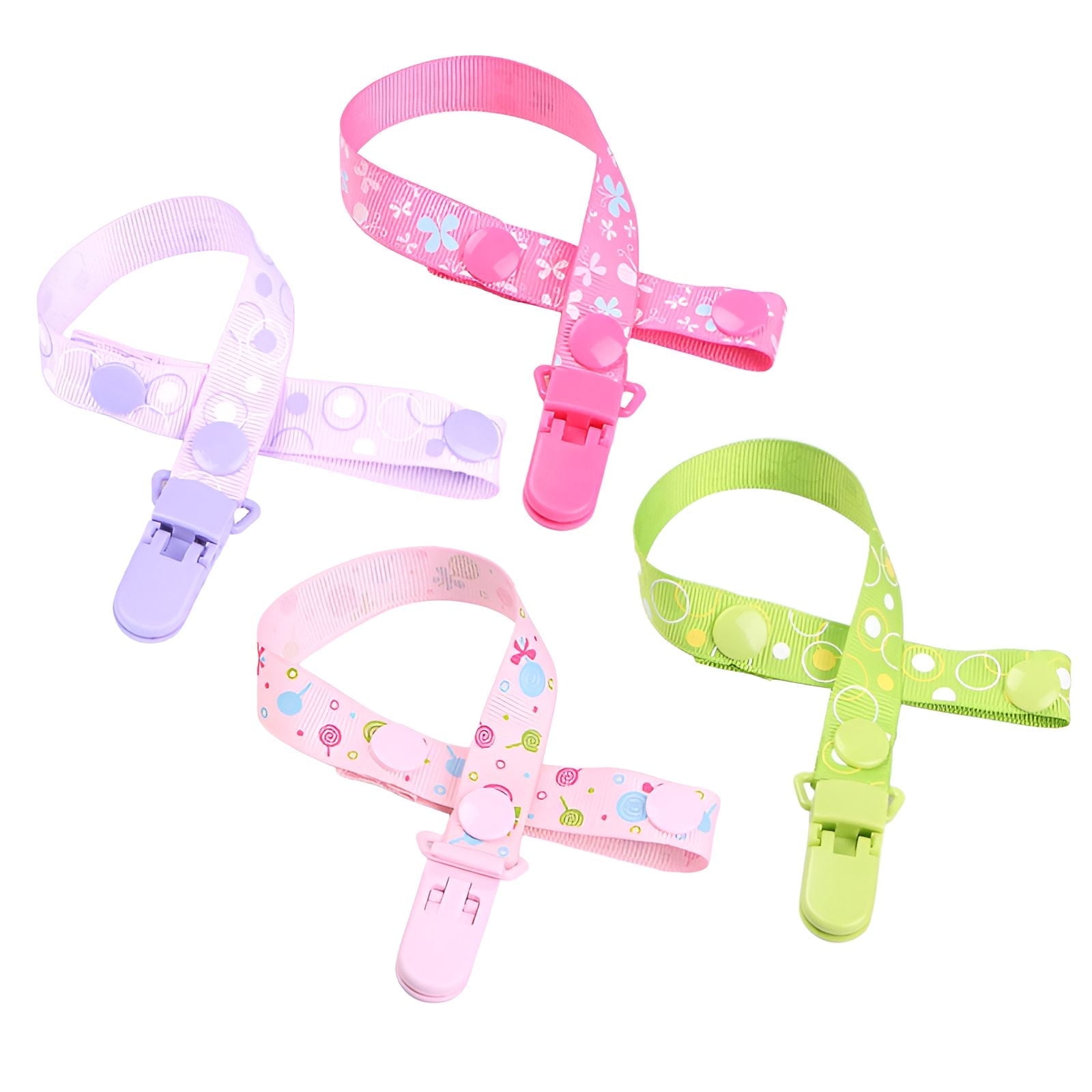 XIRQI 4Pcs Pacifier Clip,Cute Design to Attract Baby Pacifier Holder ...