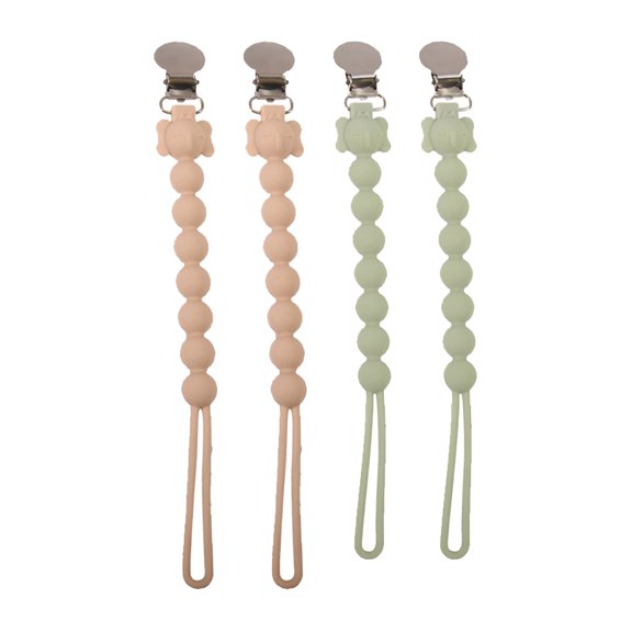 XIRQI 4Pcs Pacifier Clip,Durable Stainless Steel Clip Pacifier Holder,Stylish and Simple Design Binky Clips
