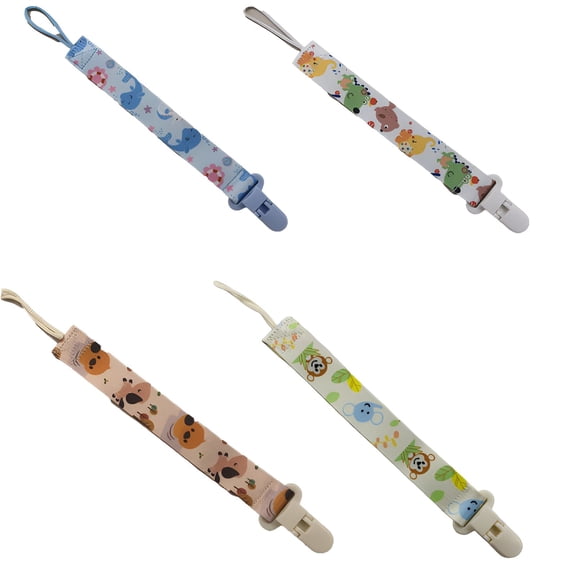XIRQI 4Pcs Pacifier Clip,Multi-Functional Clip Pacifier Holder,Teething Toy Baby Pacifier Clip,Color Mixxing2