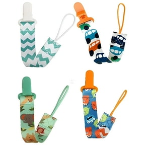 XIRQI 4Pcs Pacifier Clip,Polyester Toy Straps for Baby,4" Pacifier Clips Baby Girl,Color Mixxing4