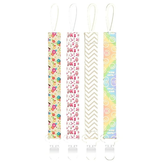 XIRQI 4Pcs Pacifier Clip,Multipurpose Lanyard Pacifier Holder,Safe and Eco-Friendly Materials Binky Clips