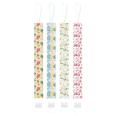 XIRQI 4Pcs Pacifier Clip,Multipurpose Lanyard Pacifier Holder,Simple and Cute Design Binky Clips