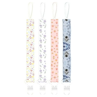 XIRQI 4Pcs Pacifier Clip,Multipurpose Lanyard Pacifier Holder,Simple and Cute Design Binky Clips