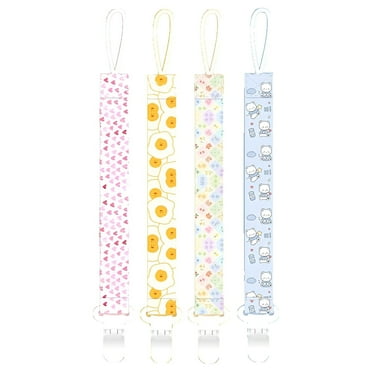 XIRQI 4Pcs Pacifier Clip,Secure Anti-Drop Design Pacifier Holder,Safe and Eco-Friendly Materials Binky Clips