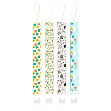 XIRQI 4Pcs Pacifier Clip,Secure Anti-Drop Design Pacifier Holder,Soft and Bite-Resistant Binky Clips