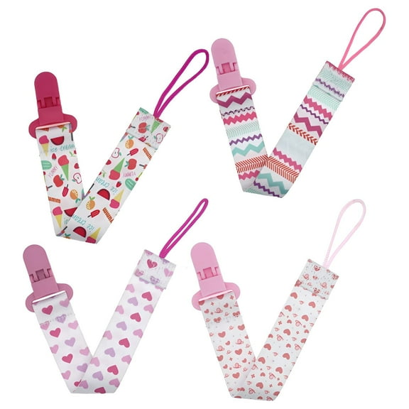 XIRQI 4Pcs Pacifier Clip,Versatile Design with Wide Compatibility Pacifier Holder,Skin-Friendly Material, Soft and Comfortable Binky Clips