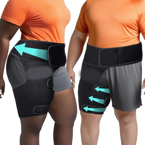 XIRQI 5 in 1 Hip Brace for Women Men Sciatica Pain Relief Devices - | Thigh, Hamstring, Groin, Hip Flexor Compression Wrap - Adjustable, Comfortable Sciatic Nerve Support, Mobility