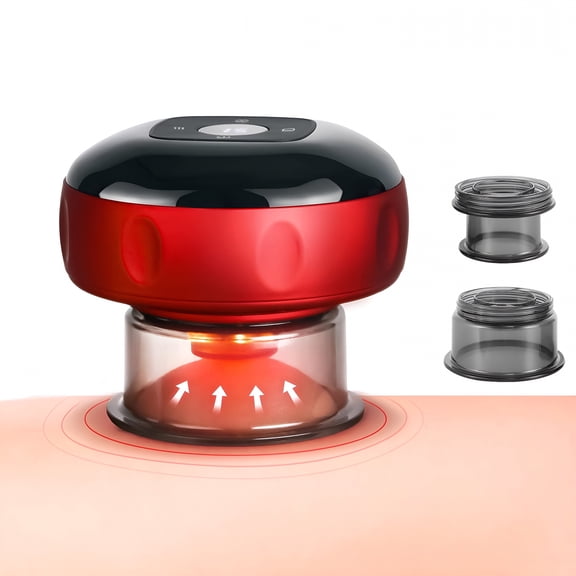 XIRQI 5-In-1 Electric Cupping Massager Kit  12-Level Temperature And Suction Control for Muscle Relaxation, Includes 2 Replaceable Cups