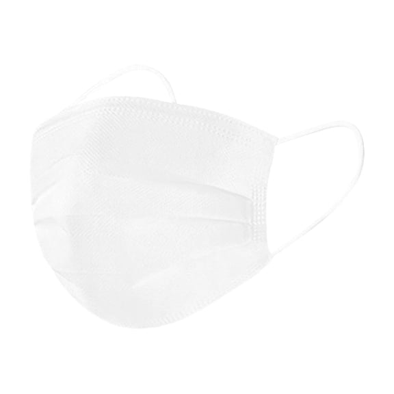 XIRQI 50 Count White Disposable Face Mask 3 Layer Breathable, Surgical Masks with Elastic Earloop