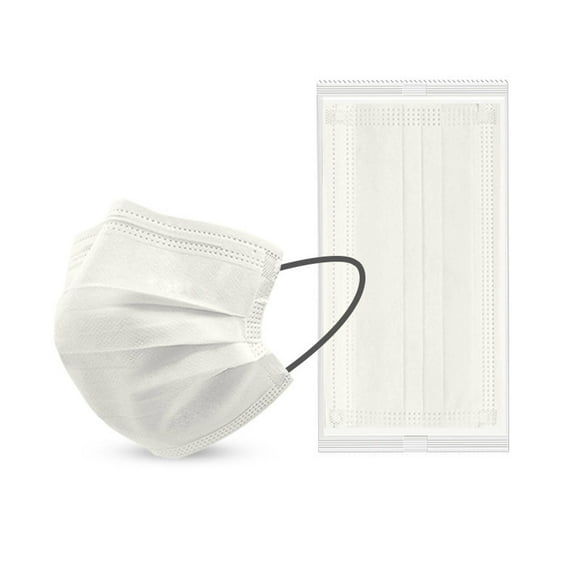 XIRQI 50Pcs Face Mask,Three-Layer High-Efficiency Dust Mask,Stylish Protective Disposable Masks,White