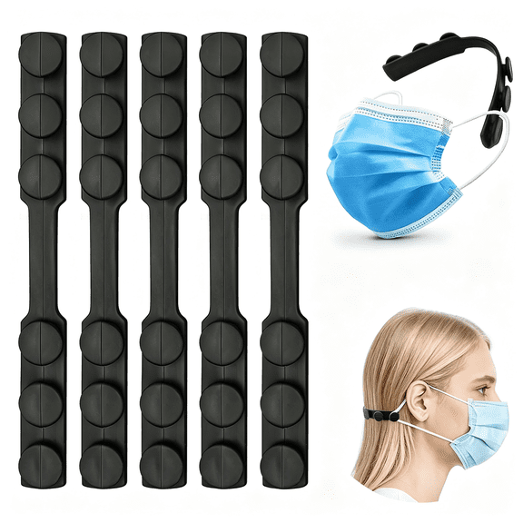XIRQI 5Pcs Silicone Mask Holder Mask Ear Saver Face Mask, Extender Strap Adjustable Ear Savers Soft Reusable