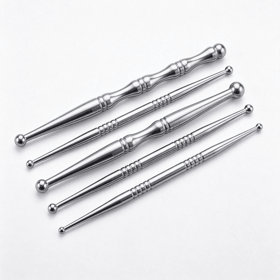 XIRQI 5Pcs Stainless Steel Acupressure Tool Set,Trigger Point Massage Tools | Reflexology&Deep Tissue Massage for Point Therapy, Professional Meridian Massage Sticks for Face, Body&Muscle Relief