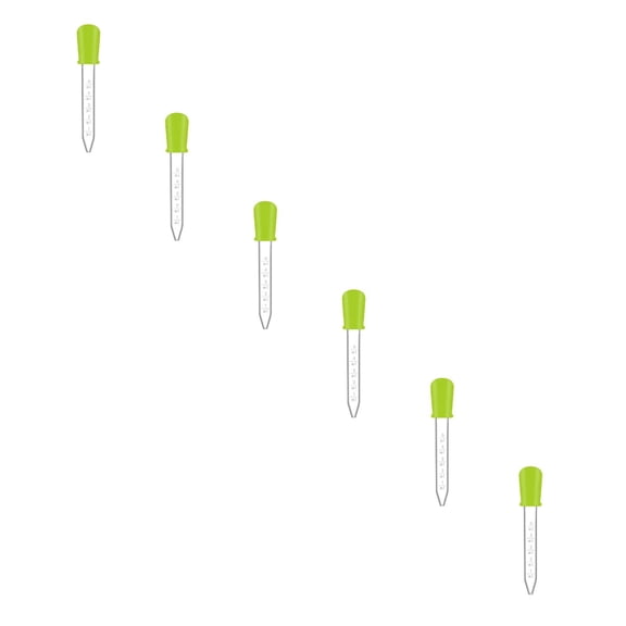 XIRQI 6 Pack Pipettes Dropper 5Ml Clear Eye Dropper Silicone and Plastic Water Droppers with Bulb Tip and Clean Brush Medicine Dropper
