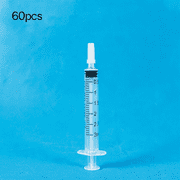 XIRQI 60 PCS 3ml Syringes with Cap for Liquid, Oral Syringe without Needle for Medicine Dropper, Colostrum Collect, Liquid Measuring, Individually Sealed