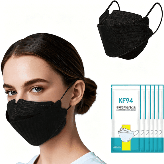 XIRQI 60Pcs Kf94 Mask,Disposable Masks,4 Layers Protection Filter Efficiency>95%,Highly Elastic Ear Strap,Breathable