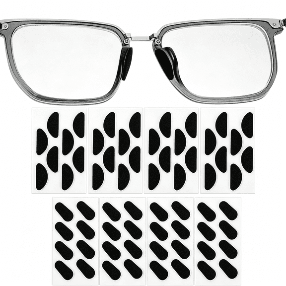 XIRQI 64Pairs Foam Glasses Nose Pads Replacement Black Self Adhesive Non-Slip Eyeglass Nose Pads Stick on Plastic Frames Thin Nosepads Sticky Anti-Slip Support Nose Pads for Eyeglasses