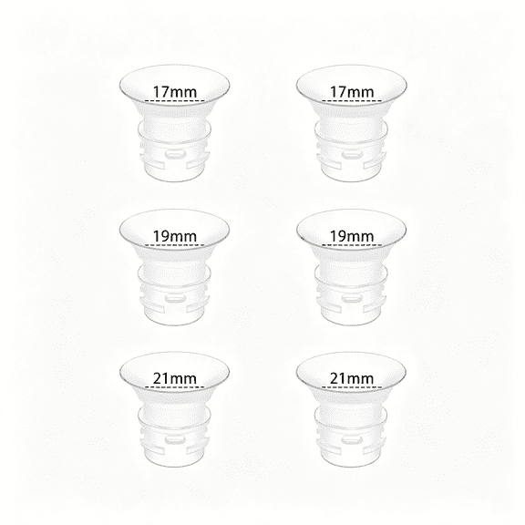 XIRQI 6Pcs Flange Insert 17/19/21Mm Compatible with S1 Pro/S1/E20/E10 Wearable Breast Pump,Flange Sizing Kit for Pump,Bpa Free Silicone,Comfortable&Precise Fit for Better Suction