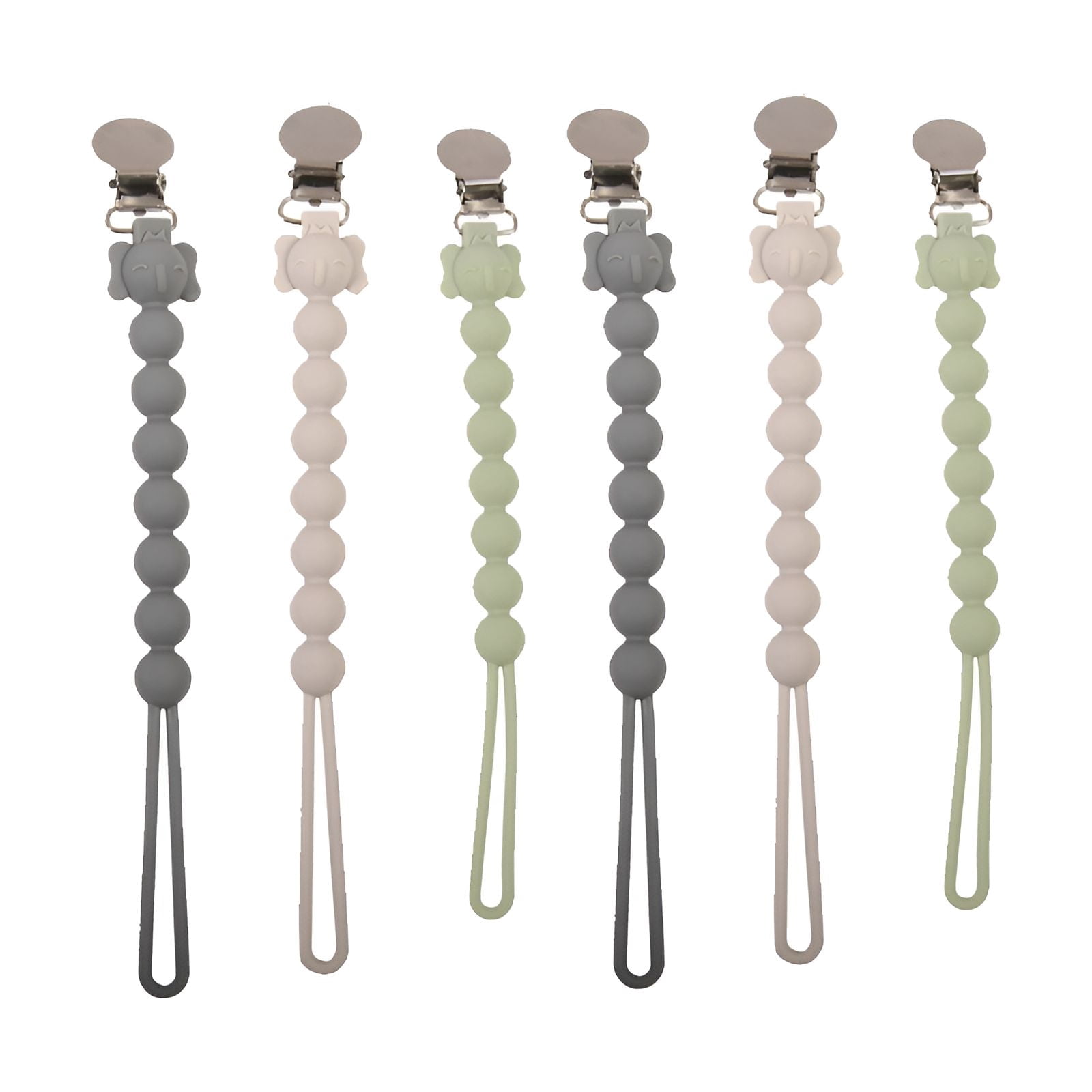 XIRQI 6Pcs Pacifier Clip,Food-Grade Silicone Material Pacifier Holder ...