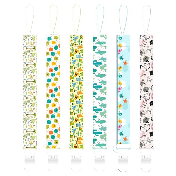 XIRQI 6Pcs Pacifier Clip,Safe and Eco-Friendly Materials Pacifier Holder,Secure Anti-Drop Design Binky Clips