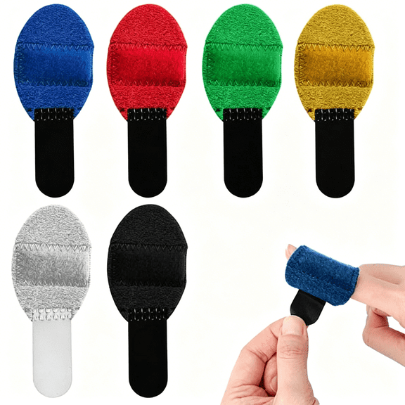 XIRQI 6Pcs Trigger Finger Splints,Small Size Soft Fabric Finger Splints Support Brace for Broken Finger Protection Fingers Straightening,Fits for Thumb/Middle/Ring/Index/Pinky Finger (6 Colors)