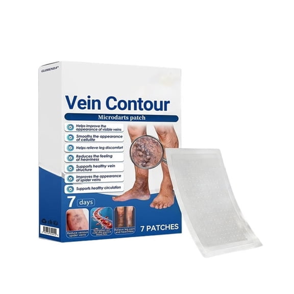 XIRQI 7-Pack Varicose Vein Contour Microneedle Patches with Herbal Formula for Leg Vein Improvement and Circulation Support Varicose Veins Treatment for Legs