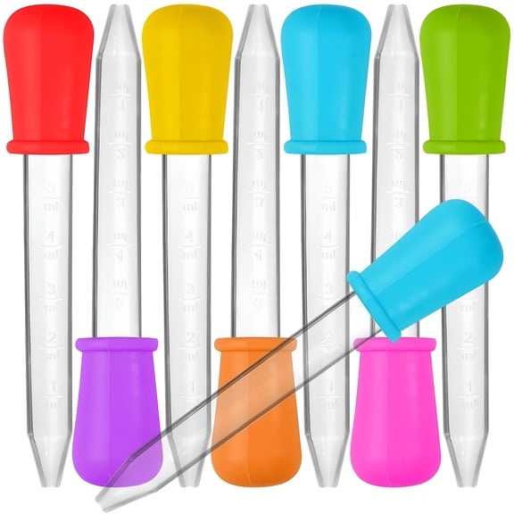 XIRQI 8 Pcs Plastic Liquid Droppers, 1-5ml Silicone Eye Droppers