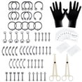 thumbnail image 1 of XIRQI 84Pcs Professional Piercing Kit Stainless Steel Navel Eyebrow Nose Needles Set, 1 of 7