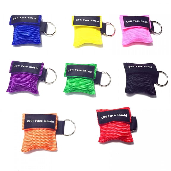 XIRQI 8Pcs Cpr Mask Emergency Resuscitation Face Mask Disposable Travel Cpr Pocket Mask Keychain Ring