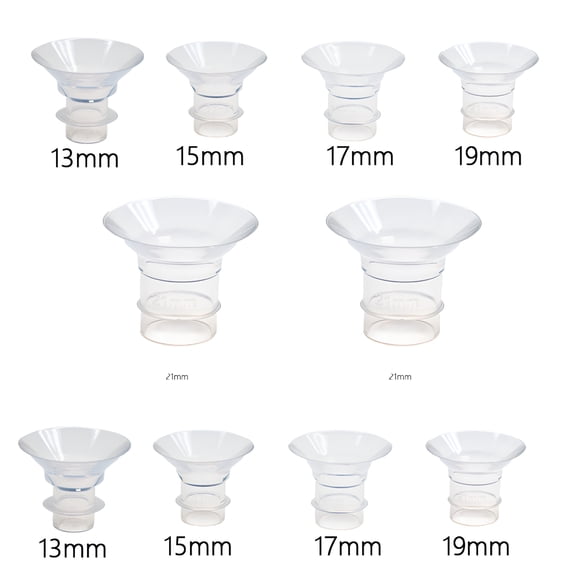 XIRQI 8Pcs Updated Silicone Flange Insert 15/17/19/21Mm Compatible with Breast Pumps for 24Mm Flange/Shield,Breastfeeding Replacement Pump Part