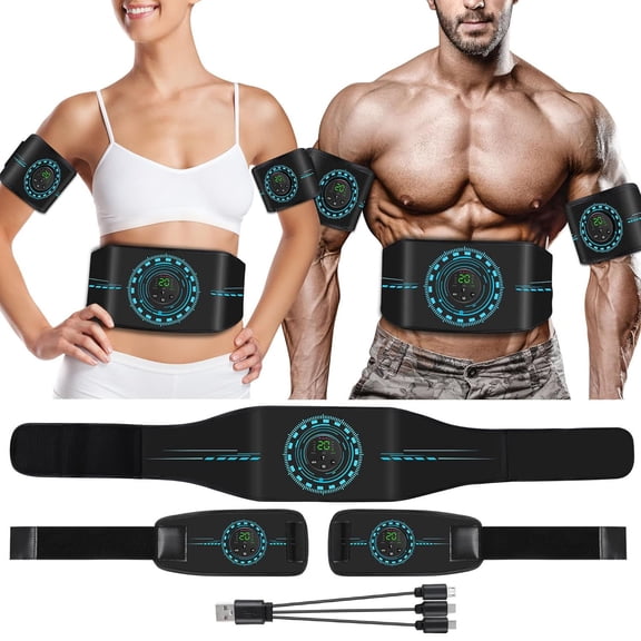 XIRQI Abs Stimulator Muscle Toner Ems Muscle Stimulator Machine for Abdomen/Arms/Legs Electrode(3Packs)