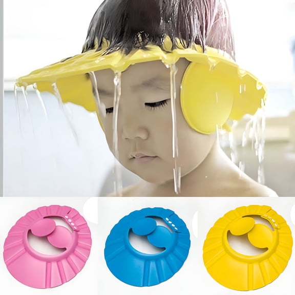 XIRQI Adjustable Baby Kids Shampoo Bathing Shower Cap Hat With Ear Wash Hair Shield