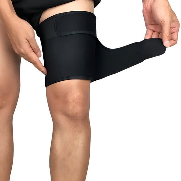 XIRQI Adjustable Thigh Compression Sleeve, Hamstring & Quad Muscle Support Wrap for Running, Groin Pain Relief, and Sports Injury Recovery