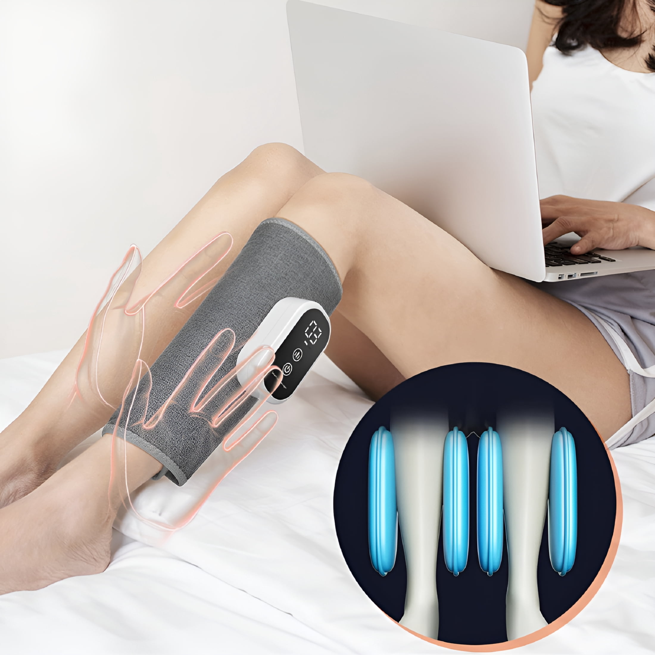 Lower Leg Compression Machine XIRQI Air Compression Leg Massager with 3 Adjustable Modes for Calf ...
