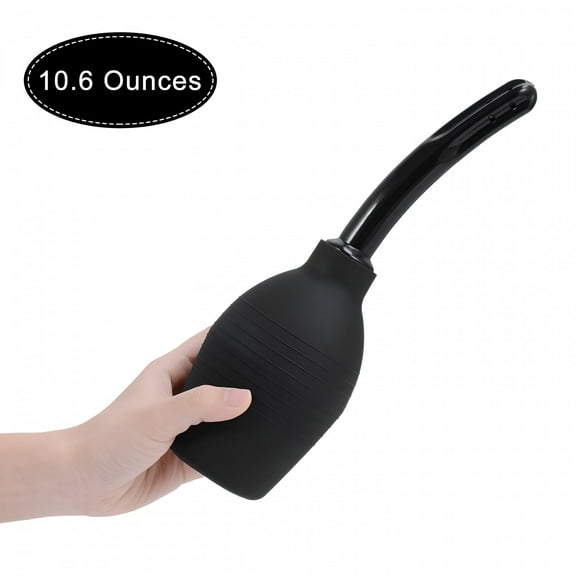 XIRQI Anal Vaginal Bulb Douche Enema Rectal Colonic Irrigation Syringe Cleaner For Men, Black, 10.5oz/310ml