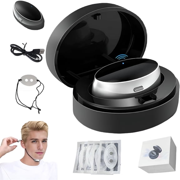 XIRQI Anti Snoring Device, Snoring Solution with 3 Adjustable Levels, Portable Sleep Device for Improved Sleep (1 Set with 10 Patches)