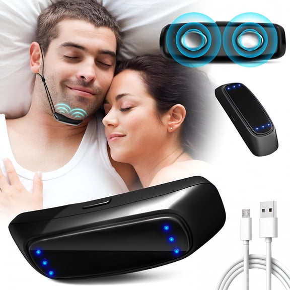 XIRQI Anti Snoring Devices,Snoring Relief,Comfortable Snore Solution-10 Hours,6 Adjustable Intensity Levels,Smart Chip & Pulse Technology,Quieter Restful Sleep for All Face Shapes