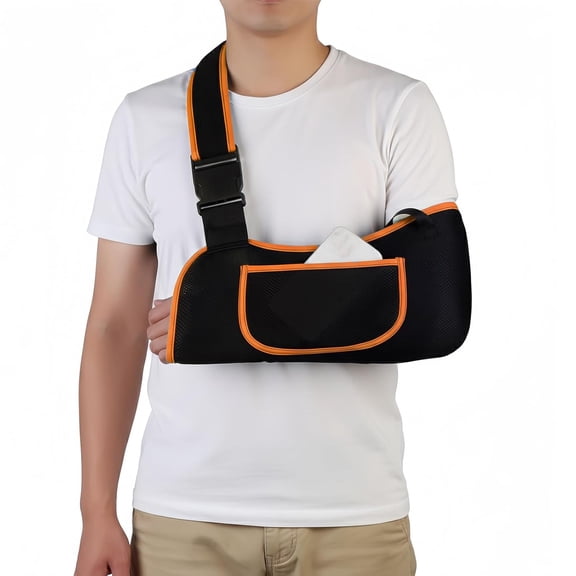 XIRQI Arm Sling,Lightweight&Breathable Medical Sling with Adjustable Shoulder Strap,Shoulder Mesh Immobilizer Slings for Elbow Injury/Torn Rotator Cuff/Wrist Injury/Surgery,Right/Left,Women/Men