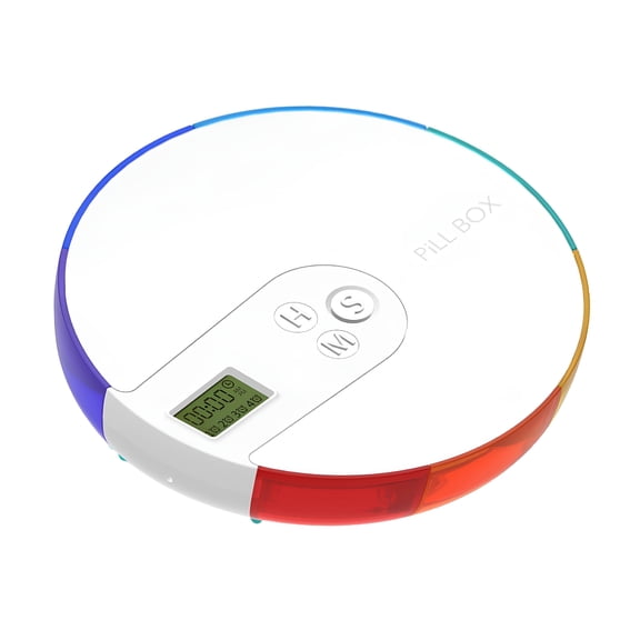 XIRQI Automatic Pill Dispenser with Alarm,Electronic Pill Organizer,7-Day Medication Reminder,Large Digital Display,Secure Locking Pill Box,Portable Weekly Digital Box,Daily for Seniors