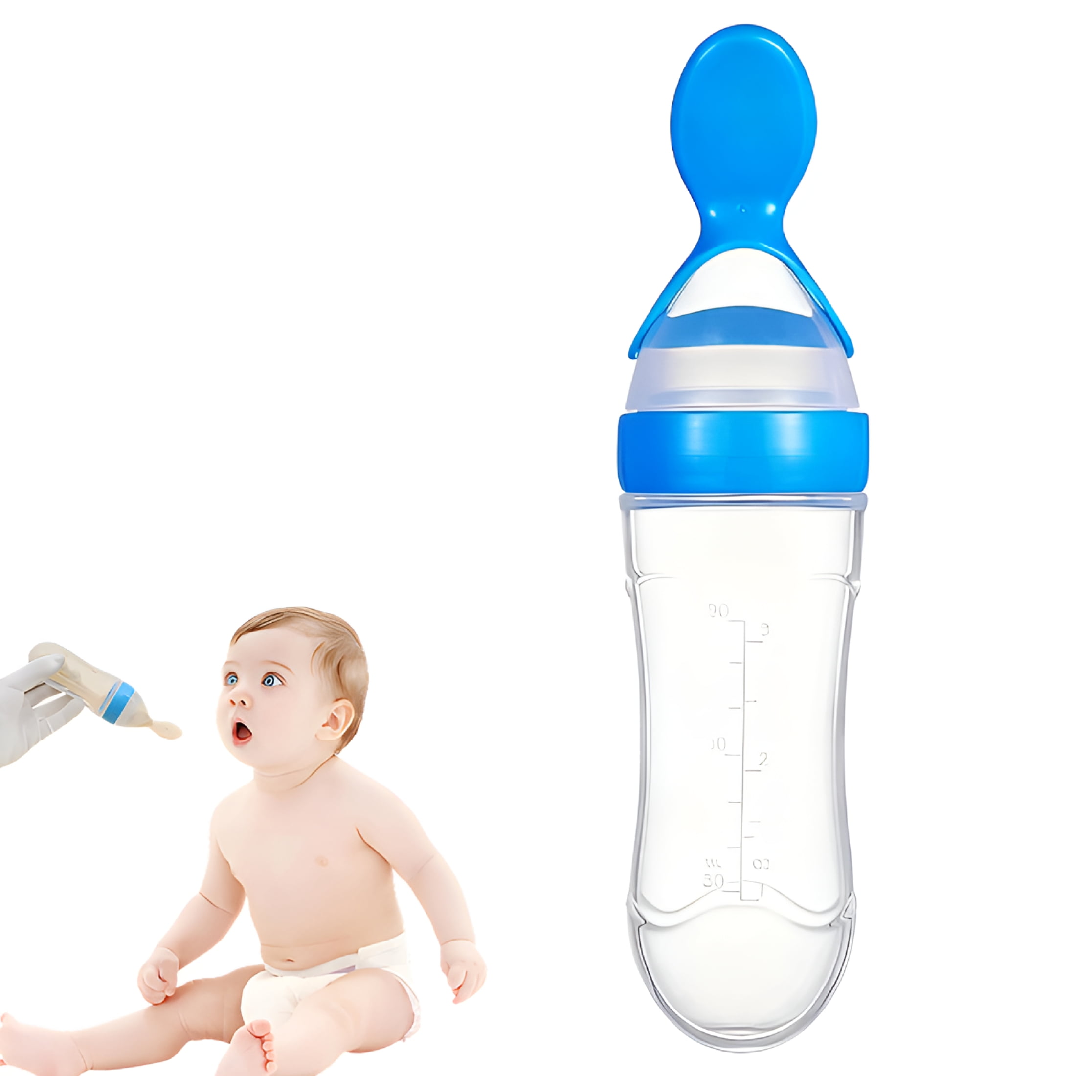 XIRQI Baby Bottles,Squeeze Feeding Bottle with Spoon,Silicone Baby - Main Image