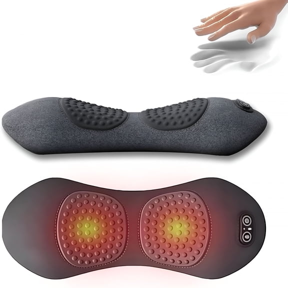 XIRQI Back Massager with Heat,3-In-1 Traction & Vibration for Sciatica & Lower Back Pain Relief,Ergonomic Lumbar Support (Black)