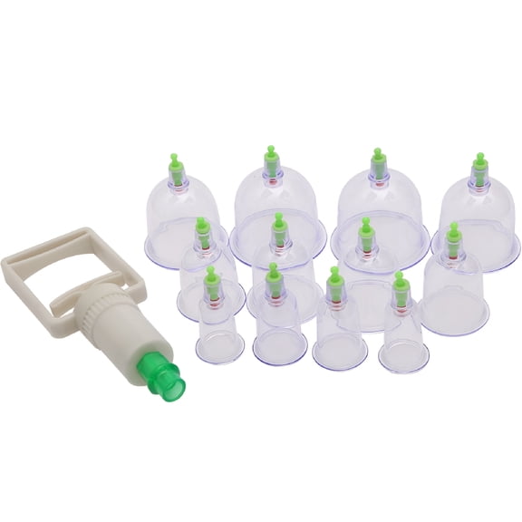 XIRQI Biomagnetic Chinese Cupping Therapy Set,12 Vacuum Suction U-shape Cups Chinese Vacuum Cupping Set Massage Kit