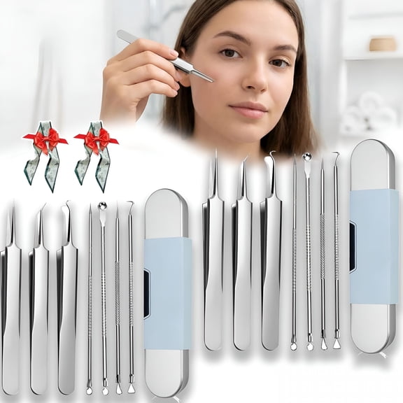 XIRQI Blackhead Extraction Tool Kit - Blackhead Remover Tool Comedones Extractor Acne Removal Kit - 7 Pcs Set Removing for Nose Face Tools