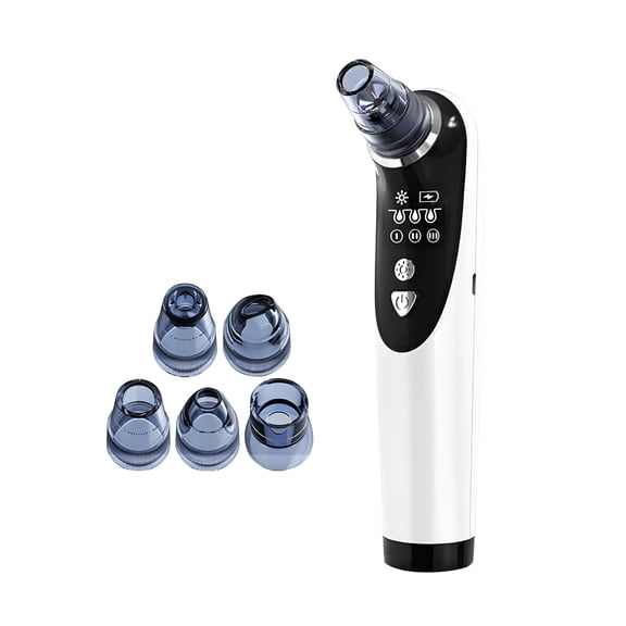 XIRQI Blackhead Remover Pore Cleaner Vacuum Suction with Heat Function, 5 Attachments, LCD Display for Pore Cleaning, Blackhead Suction Peeling