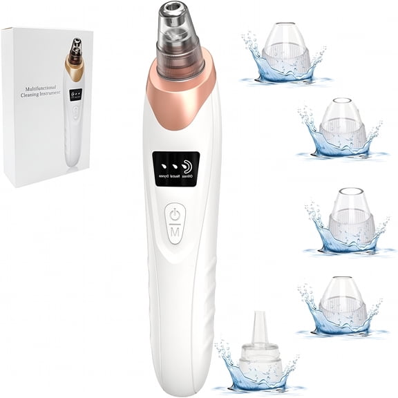 XIRQI Blackhead Remover Pore Vacuum, Facial Pore Cleaner with 3 Suction Power & 5 Probes, USB Rechargeable for Adult