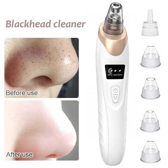 XIRQI Blackhead Remover Vacuum - Strong Suction Rechargeable Lightweight Pore Cleanser Acne Comedone Zit Pimple Extractor Sucker Tool for Women Men, White