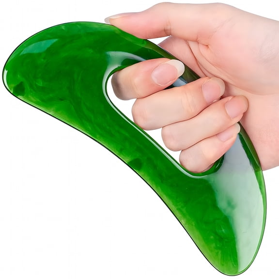 XIRQI Body Gua Sha Massage Tool with Handle, Large Resin Guasha for Back Neck Face Leg, Lymphatic Drainage & Cellulite Care