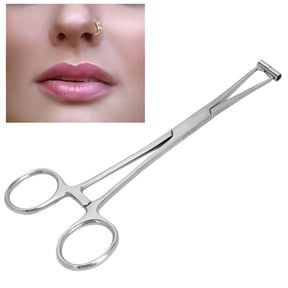XIRQI Body Piercing Clamps Ear Nose Stainless Steel Round Slotted Septum Tube Forceps