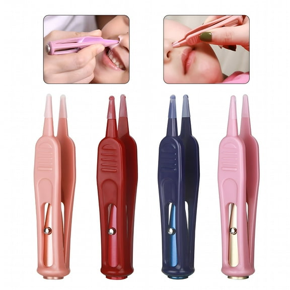 XIRQI Booger Clip with LED Light Easy to Use Non-irritating Soft Head Creative Nostril Cleaning Aluminum Alloy Baby Nose Cleaning Tweezers for Trip Blue