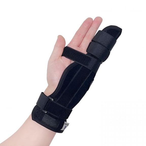 XIRQI Boxer Fracture Finger Splint, Aluminum Alloy Pinky Support Brace for Trigger Finger Tendonitis Sprains, Ambidextrous Hand Metacarpal Stabilizer Wrap (Medium)