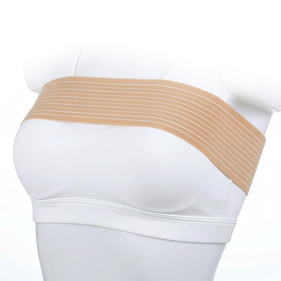 XIRQI Breast Implant Stabilizer B&,Elastic Chest Compression B& Chest Support Strap Wrap Breast Augmentation Reduction Strap Post Surgery Bra Belt for Women Sports Adjustable Bra Alternative Beige